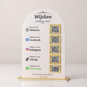 Premium 5-Slot Acrylic Social Media & Business Hub