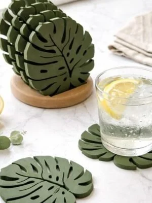 Tropical Leaf Coasters-6 Pcs